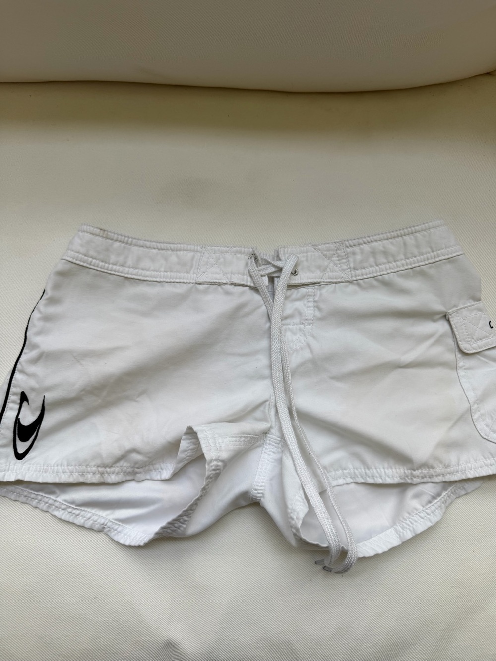 O'Neill White Women's Athletic Shorts with Black Logo